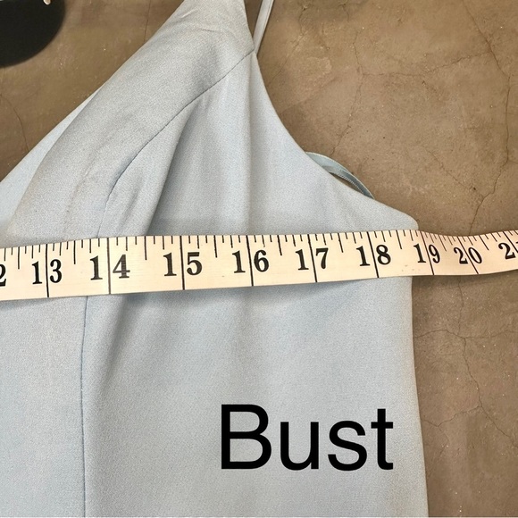 Ieena for Mac Duggal Classic A-Line V-Neck Ballgown Powder Blue Sz12 - Picture 11 of 14